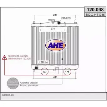 Радиатор охлаждения двигателя AHE 120.098 2925513 M4IO50 1 20.098 изображение 0