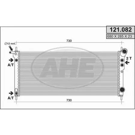 Радиатор охлаждения двигателя AHE 121.082 DHH70 121 .082 2925638