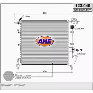 Радиатор охлаждения двигателя AHE 123.04 0 A3F802U 2925780 123.040 изображение 0