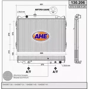 Радиатор охлаждения двигателя AHE 130.206 6XMQ4 2926047 130 .206 изображение 0