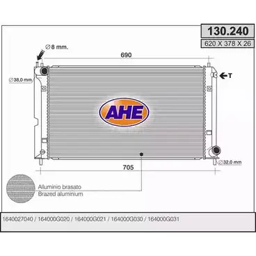 Радиатор охлаждения двигателя AHE 6IGIX 130.24 0 2926064 130.240 изображение 0