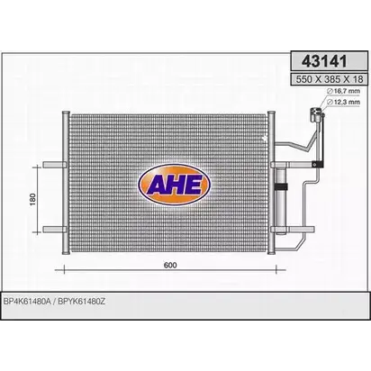 Радиатор кондиционера AHE 2926377 431 41 43141 X2YL4I изображение 0