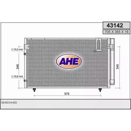 Радиатор кондиционера AHE 1RS940 43142 431 42 2926378 изображение 0