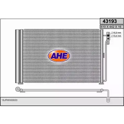 Радиатор кондиционера AHE 4 3193 2926411 2S8J36 43193 изображение 0