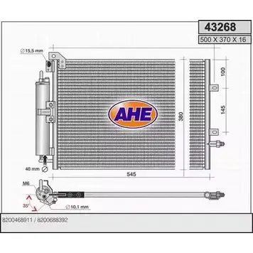 Радиатор кондиционера AHE 43268 6MRQQO1 4 3268 2926444 изображение 0
