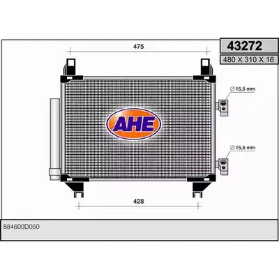 Радиатор кондиционера AHE R5JXBJ 432 72 43272 2926448 изображение 0