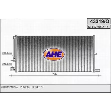 Радиатор кондиционера AHE VQKSF8P 2926487 43319/O 43 319/O