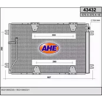 Радиатор кондиционера AHE 43432 4 3432 2926577 JT3GYH