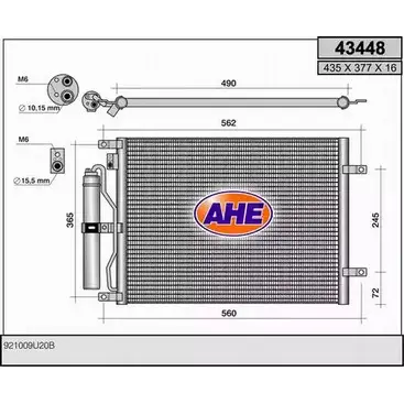 Радиатор кондиционера AHE 43448 VIX7Y 434 48 2926591 изображение 0