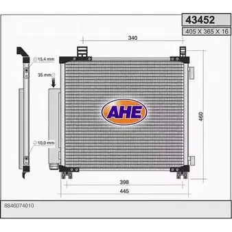 Радиатор кондиционера AHE 2926595 4 3452 43452 ETZSL изображение 0