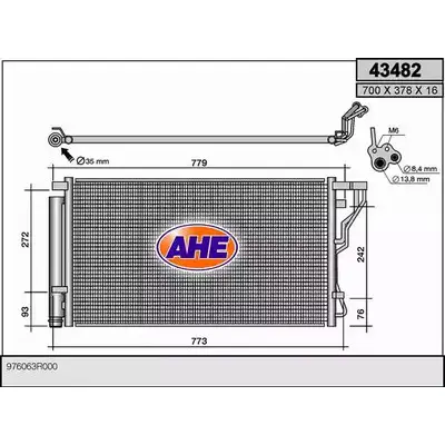 Радиатор кондиционера AHE 85BWJ 43 482 2926624 43482 изображение 0