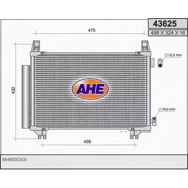 Радиатор кондиционера AHE 43625 00UV9J1 2926756 PE AQM изображение 0