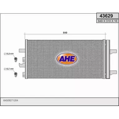 Радиатор кондиционера AHE 2926759 1PA14 TGXV Z6 43629