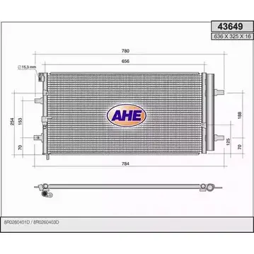 Радиатор кондиционера AHE H HSEVY 2926764 43649 K5RA5FG изображение 0