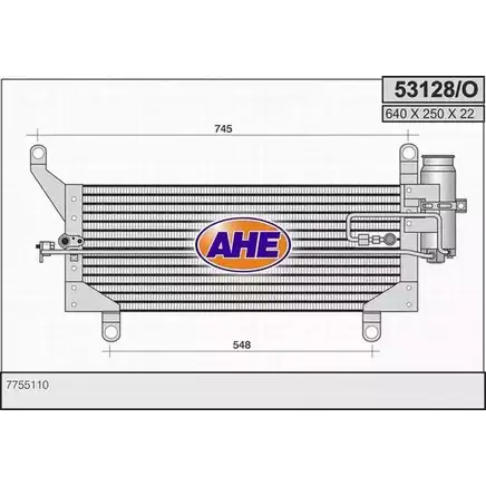 Радиатор кондиционера AHE 2926781 53128/O SB282WR 53 128/O изображение 0