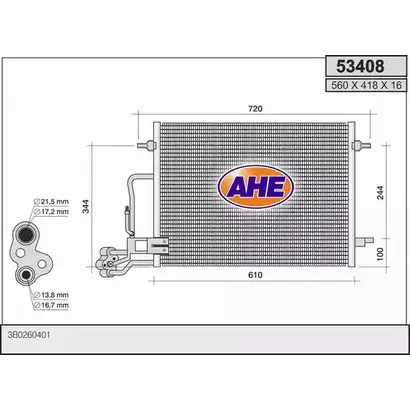 Радиатор кондиционера AHE 5340 8 53408 2926878 5GEEA изображение 0