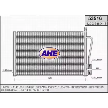 Радиатор кондиционера AHE FM7Q1 53516 2926939 5351 6 изображение 0