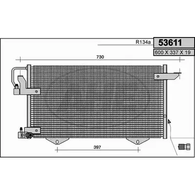 Радиатор кондиционера AHE 536 11 BVO6GZ 2926965 53611