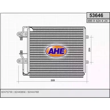 Радиатор кондиционера AHE 5364 6 APZ11 2926982 53646 изображение 0