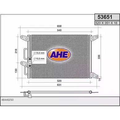 Радиатор кондиционера AHE 53651 5 3651 2926987 BPI13 изображение 0