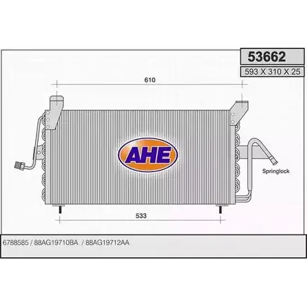Радиатор кондиционера AHE 2926999 53662 8BXVN 5366 2
