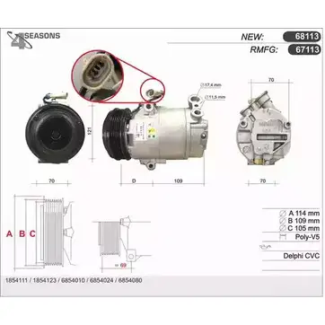 Компрессор кондиционера AHE 9CYOI55 2927411 67113 6711 3