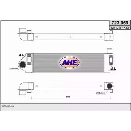 Интеркулер AHE 723.059 L 5PPV TYUAI 2927983