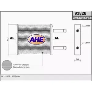 Радиатор печки, теплообменник AHE 2928281 93826 M7IL0 9 3826 изображение 0