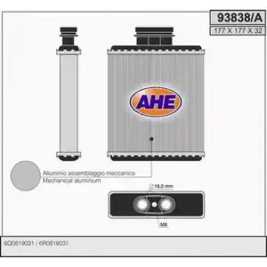 Радиатор печки, теплообменник AHE RH3OYXG 2928294 B N523EC 93838/A изображение 0