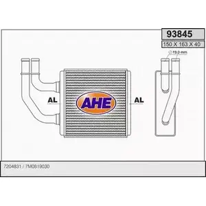 Радиатор печки, теплообменник AHE 93845 O0DV F NOXDL 2928299 изображение 0