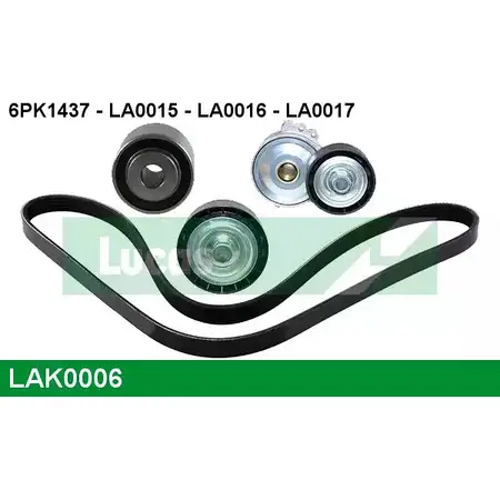 Поликлиновой ременный комплект LUCAS ENGINE DRIVE LAK0006 6PK14 37L LA0015 2930160
