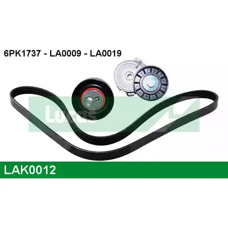 Поликлиновой ременный комплект LUCAS ENGINE DRIVE 2930166 LAK0012 LA0009 6 PK1737L изображение 0