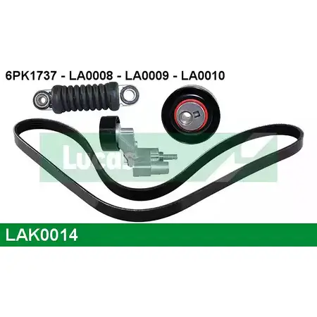 Поликлиновой ременный комплект LUCAS ENGINE DRIVE LA0008 6PK17 37L LAK0014 2930168 изображение 0