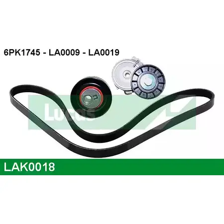 Поликлиновой ременный комплект LUCAS ENGINE DRIVE LAK0018 2930172 LA0009 6 PK1745L изображение 0