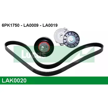 Поликлиновой ременный комплект LUCAS ENGINE DRIVE LAK0020 2930174 6PK17 50L LA0009 изображение 0