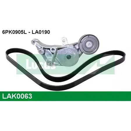 Поликлиновой ременный комплект LUCAS ENGINE DRIVE LA0190 2930214 LAK0063 6PK09 05L изображение 0