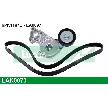 Поликлиновой ременный комплект LUCAS ENGINE DRIVE 6PK1 187L LAK0070 LA0097 2930221 изображение 0