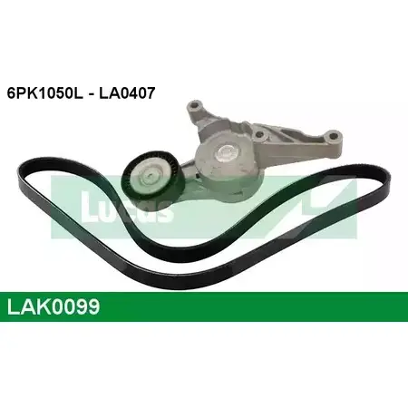 Поликлиновой ременный комплект LUCAS ENGINE DRIVE LAK0099 2930247 6P K1050L LA0407 изображение 0