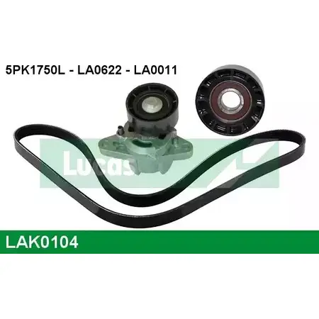 Поликлиновой ременный комплект LUCAS ENGINE DRIVE LA0011 LAK0104 2930251 5 PK1750L изображение 0