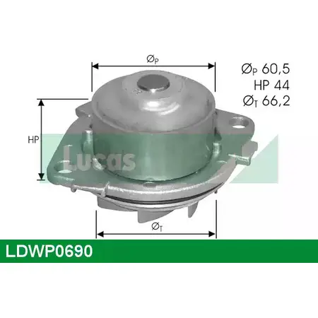 Водяной насос, помпа LUCAS ENGINE DRIVE 3KDS B LDWP0690 2931866 OAI28