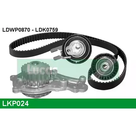 Водяной насос, помпа + комплект зубчатого ремня LUCAS ENGINE DRIVE LDK0 759 2933512 LDWP0870 LKP024 изображение 0