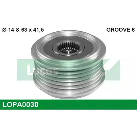 Обгонная муфта генератора LUCAS ENGINE DRIVE 104210-3720 2933693 100211- 0870 LOPA0030 изображение 0