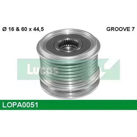 Обгонная муфта генератора LUCAS ENGINE DRIVE LOPA0051 0 124 515 088 0 124 515 062 2933714 изображение 0
