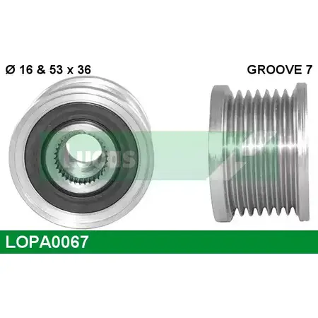 Обгонная муфта генератора LUCAS ENGINE DRIVE LOPA0067 0 124 425 074 2933727 0 124 425 018 изображение 0