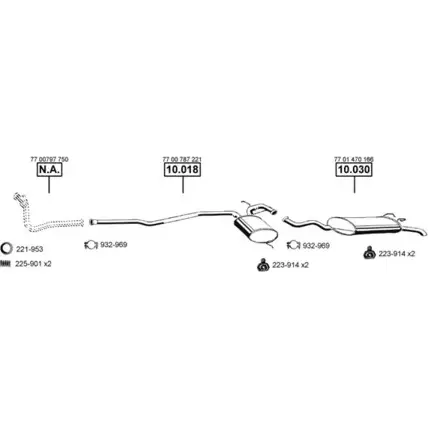 Система выпуска ОГ ASMET FR90SK RE104260 M7XJ 2J 2939913 изображение 0