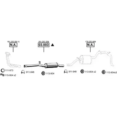 Система выпуска ОГ ASMET R9JQ6W KB29 UB VA030830 2940308