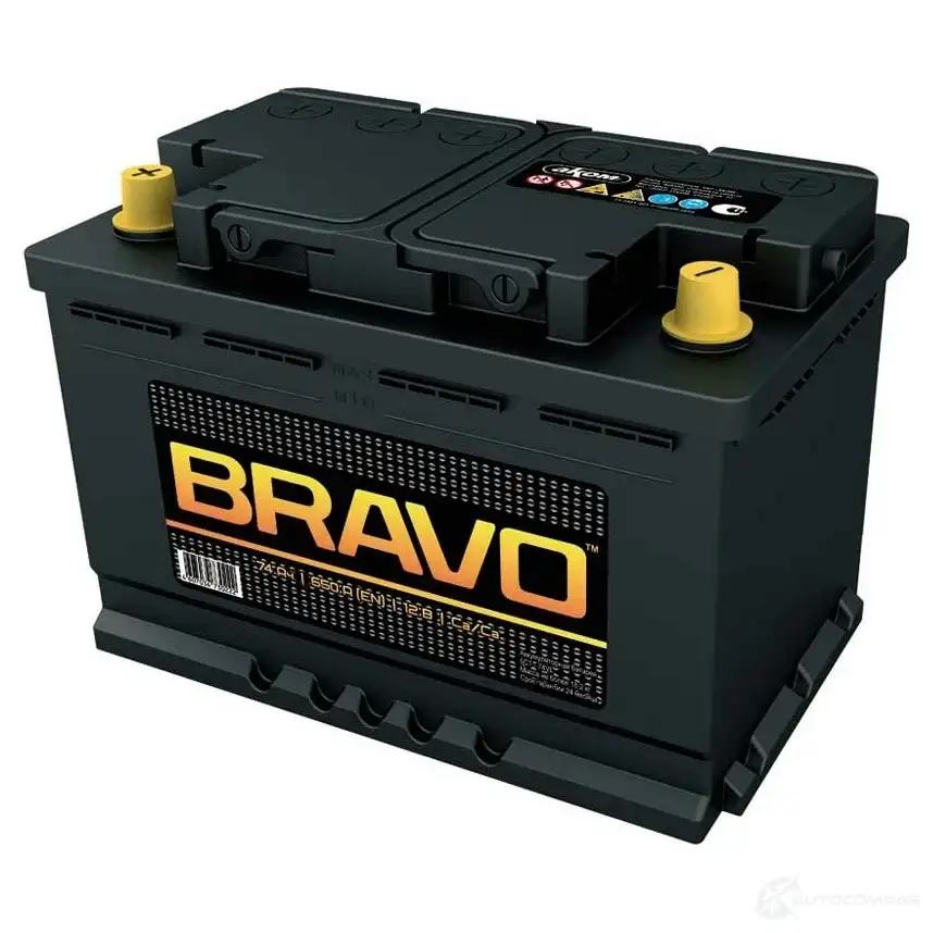 Аккумулятор 74 ач прямая 650 а 12 в Кальциевый [CA/CA] bravo 277x175x190 AKOM 0 C2MO 4607034730222 1439694036