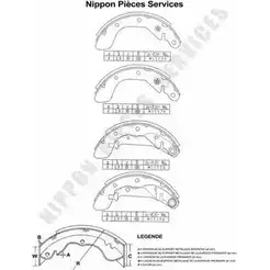 Тормозные колодки, комплект NPS D350O09 2976887 8 QWVF 27L95J