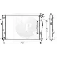 Радиатор охлаждения двигателя NPS XPUI E 2982426 H156A40 SY4HG
