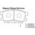 Тормозные колодки, дисковые, комплект NPS H360A16 N2CBVHA NHC8DI V 2984187 изображение 0
